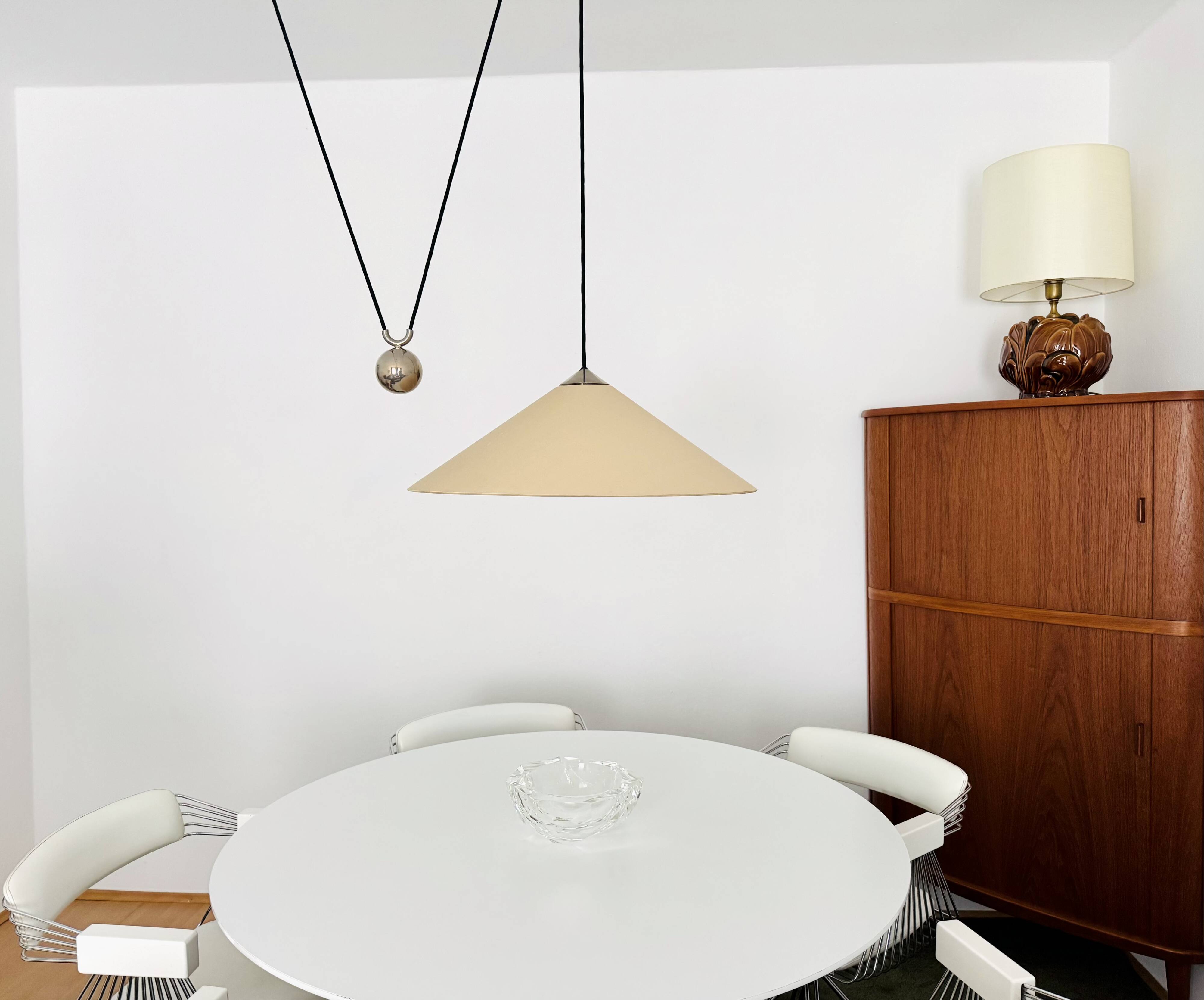 Large Adjustable Pendant Lamp with Counterweight by Florian Schulz