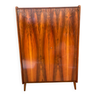 Two-Door Walnut Wardrobe by Tatra Nábytok, Czechoslovakia, 1960s