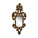 Miroir XIXème en bois sculpté doré 46 x 93 cm