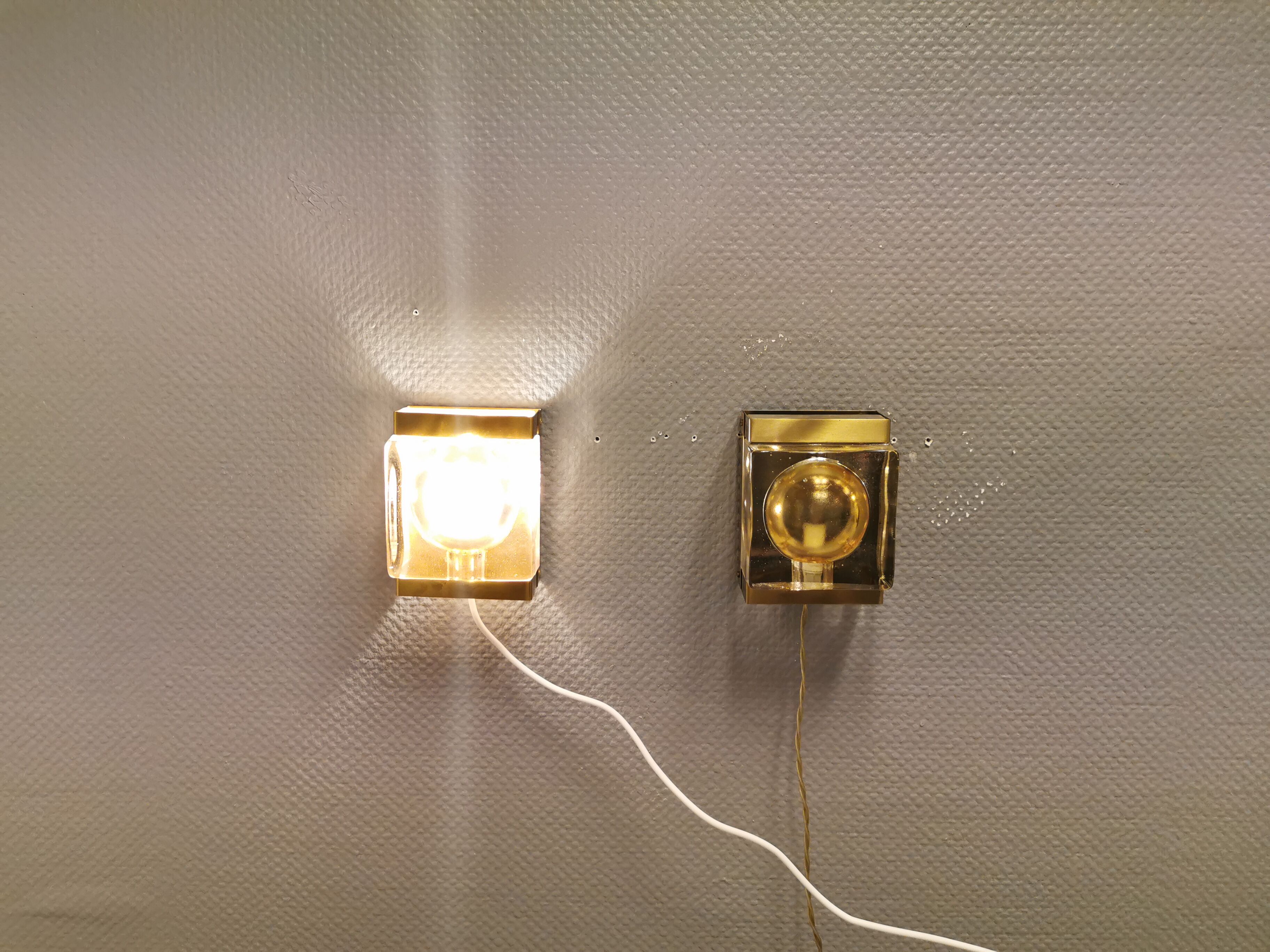 Pair of maritime wall lamps made by Danish Vitrika in the 1960s