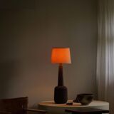 Tall decorative floor lamp in organic ceramic, mid-century Danish, 1970s.