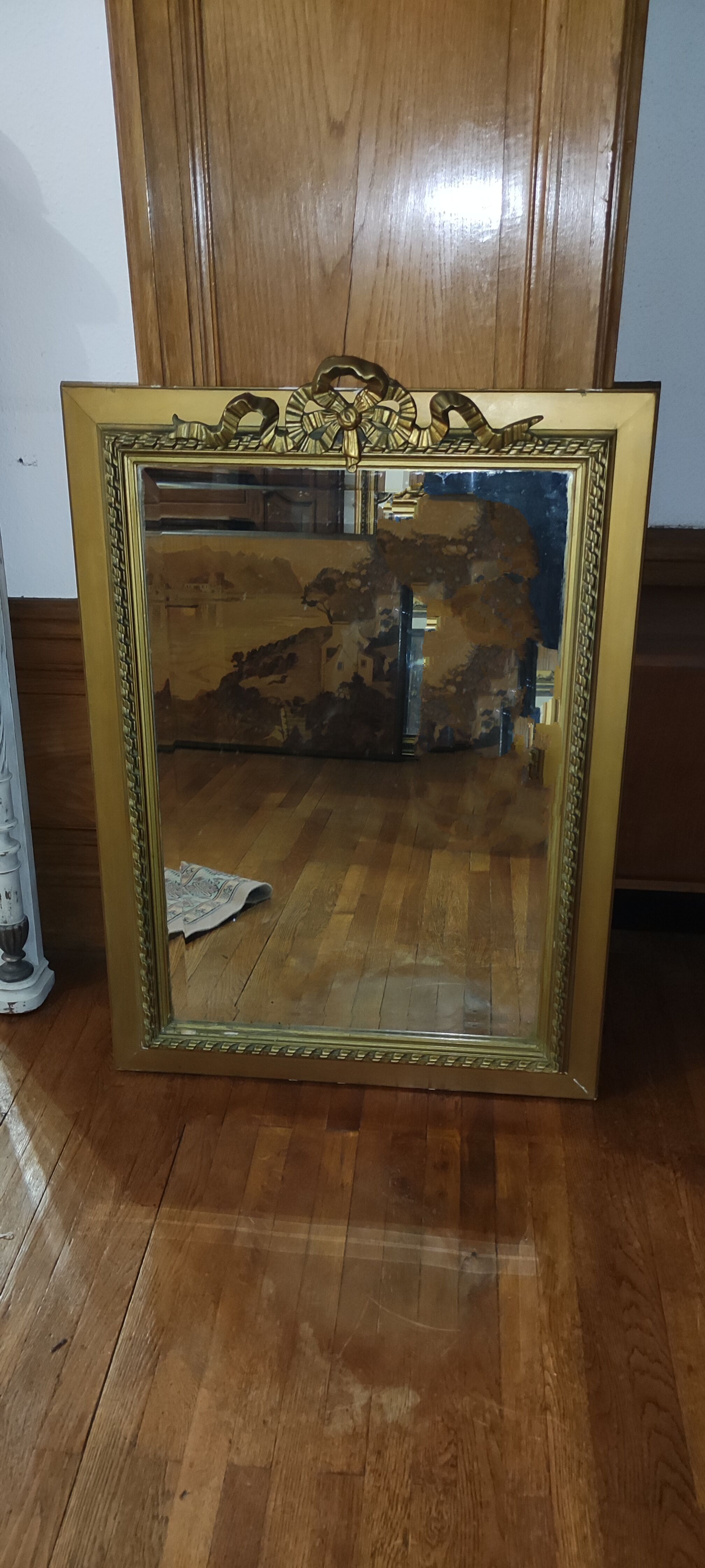 Old Large golden mirror/knot decoration 76x102cm