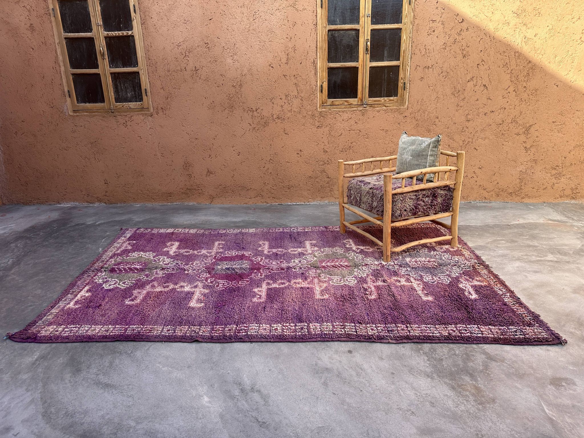 Tapis Marocain boujad violet - 182 x 305 cm