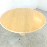 Round italian travertine dining table 1970s