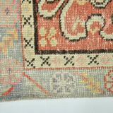 Tapis Couloir Vintage Patiné – Tons Corail, Crème & Vert Sauge, 85x352 Cm