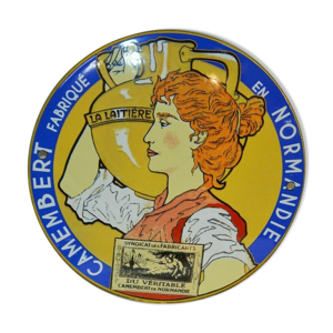 Plaque émaillée camembert