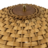 Midcentury Scandinavian rattan wicker mushroom floor lamp, 1960s