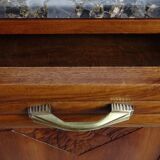 Buffet Art Déco en noyer avec marbres et guérites