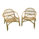 Pair of rattan armchairs