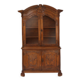 Antique Liège Display Cabinet in Carved Wood, Belgium, 18th Century