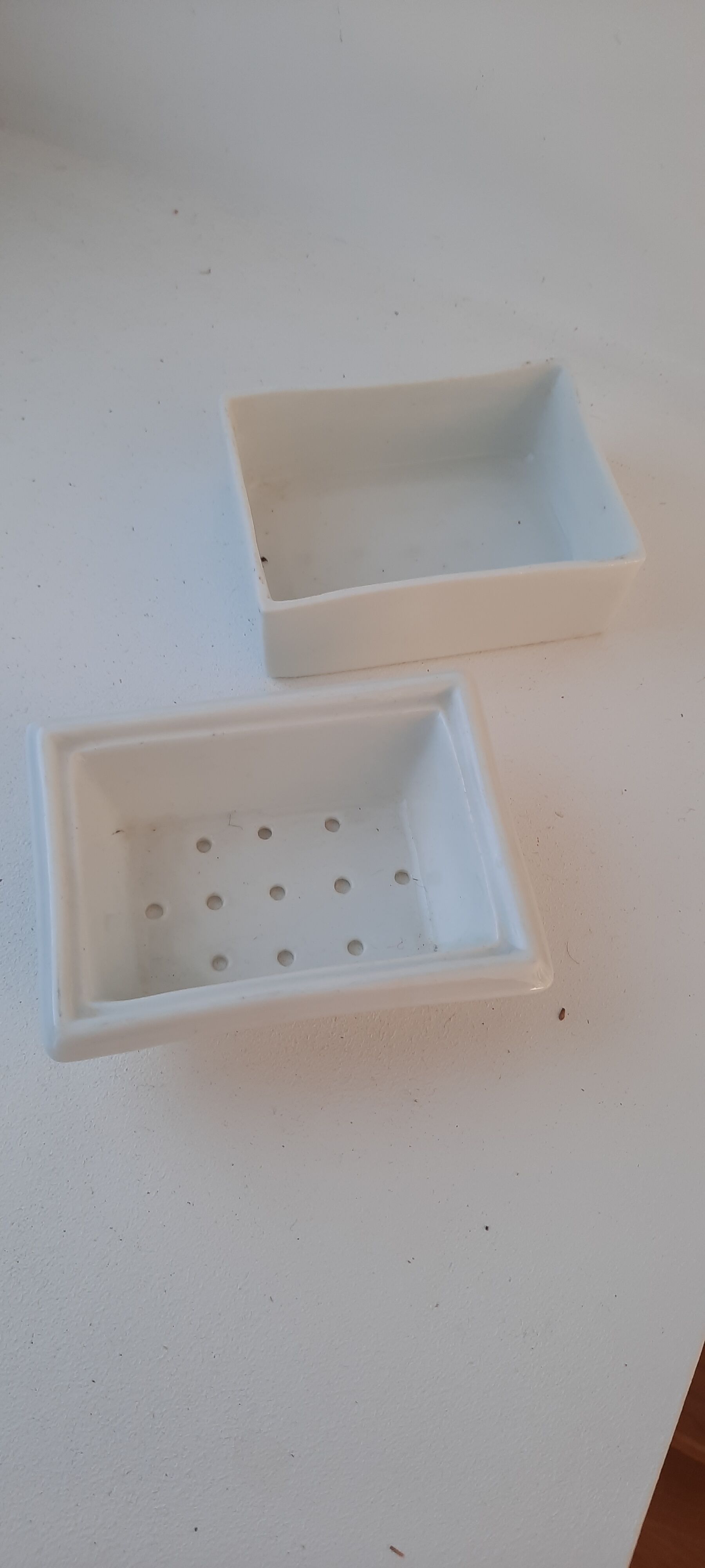 Old white porcelain soap dish