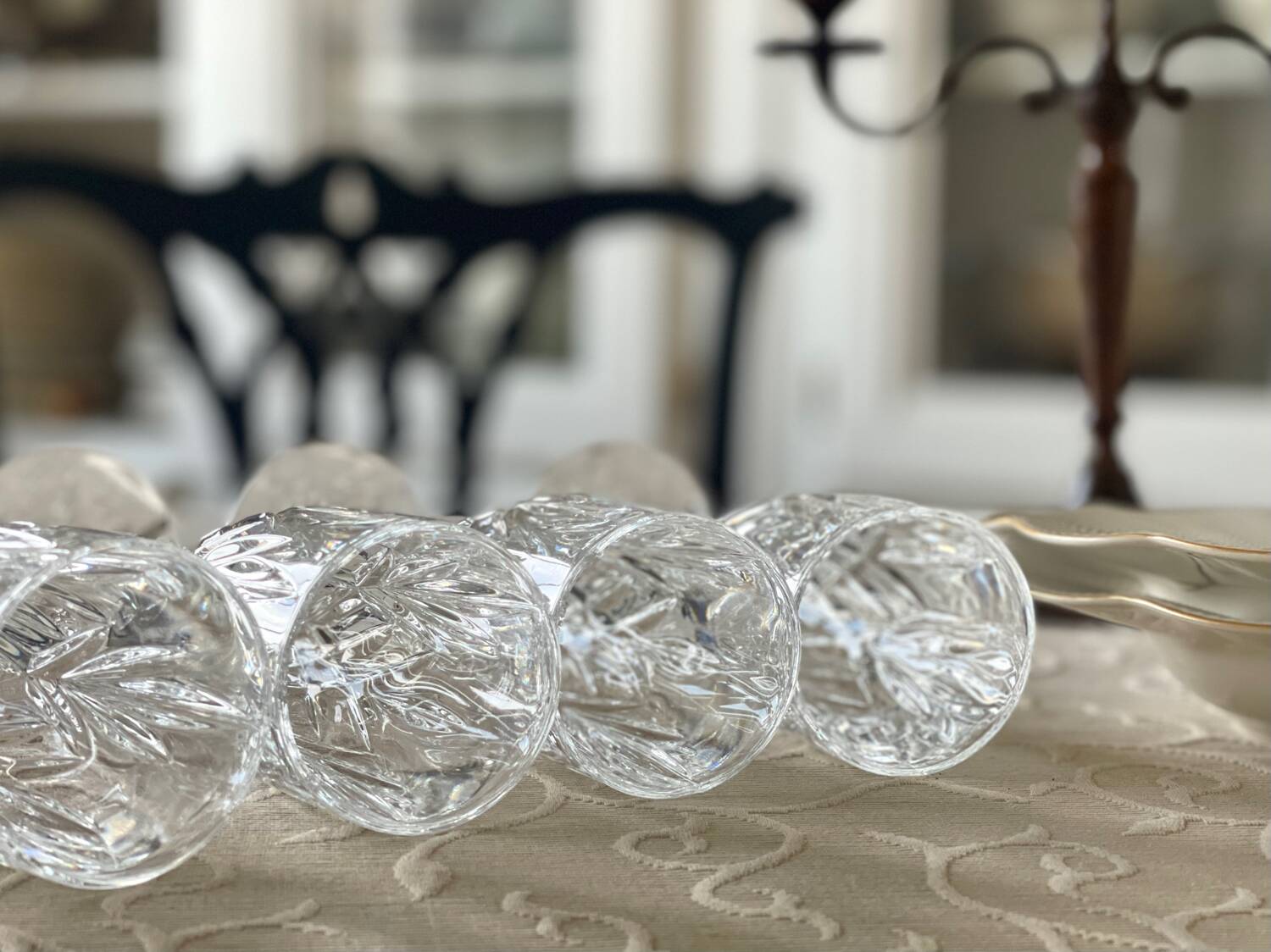 6 crystal flutes from Slovakia.