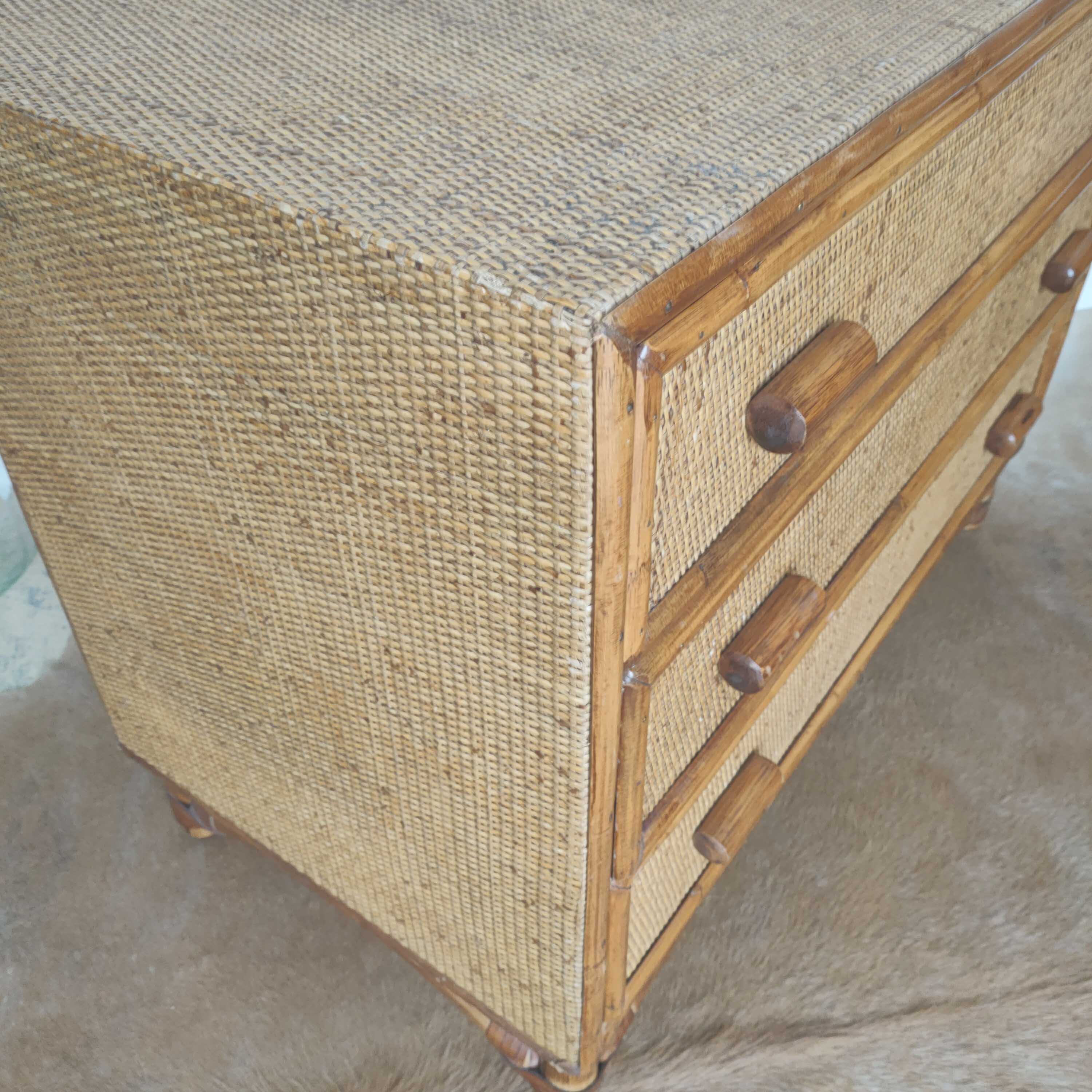 Commode bambou et rotin