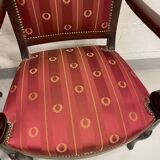 Pair of empire period armchairs in mahogany and silk