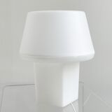 Minimalistic white plastic table lamp