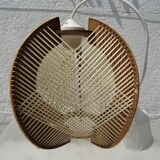 Scandinavian hanging lamp wire and wood