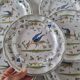 Set of 6 plates in French earthenware or painted Moustiers ceramic