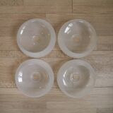 Set of 4 French Vintage Retro White Opaque Glass Replacement Shades 248