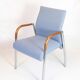 Chaises de salle à manger - Modèle B8 - Acajou - Revêtement en tissu bleu - Duba