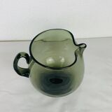 Vintage 60s smoked glass pitcher