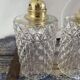 Lot de deux suspensions vintage en verre ciselé