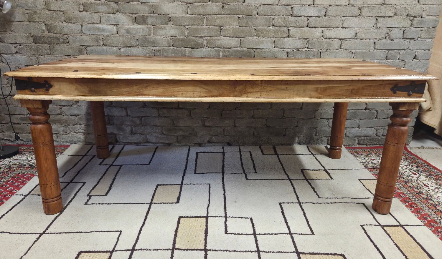 Large solid wood dining table