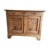 Buffet ancien en bois massif, 2 portes, 3 tiroirs