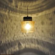 Danish vintage brass and glass pendant