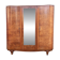 Art Deco wardrobe in flame walnut with central mirror – French elegance