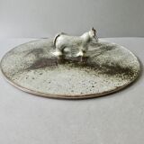 Sandstone cheese platter by Chantal and Thierry Robert, 70s