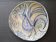 Assiette en céramique craquelée - Motif coq - Années 1960
