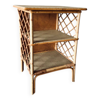Rattan shelf on foot 1950/60
