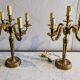 Paire de chandeliers en bronze dore