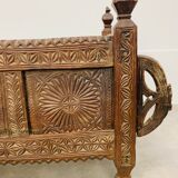 Old oriental wedding chest solid wood primitive design