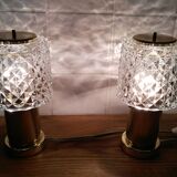 Lampes avec abat-jours en verre de Kamenický Šenov 1970s