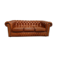 Light brown leather chesterfield sofa