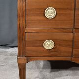 Sauteuse chest of drawers in walnut, Louis XVI period – Late 18th century