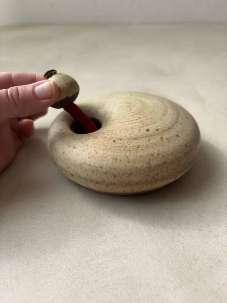 Japandi vase designed by Freek Berends, 1970s ceramic.