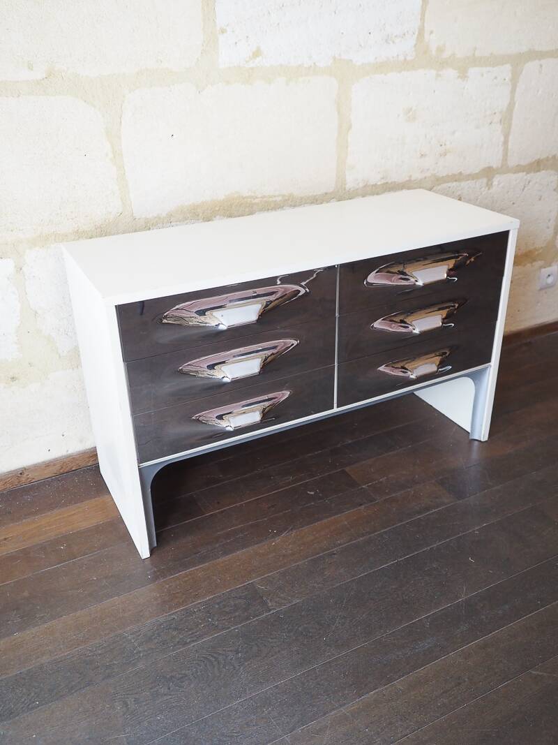 DF-2000 Commode by Raymond Loewy – chrome – Space Age design
