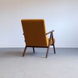 Mid century easy chair model b - 310 var in goldenrod velvet