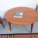 Table basse vintage Wikkelso en teck, années 60-70.