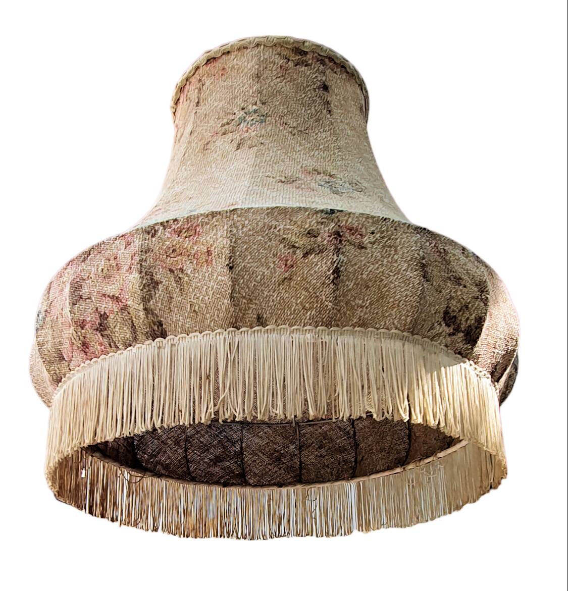 Vintage fringed pagoda lampshade