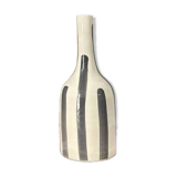 Striped grey bottle artisan vase