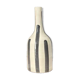 Vase artisanal bouteille gris rayé