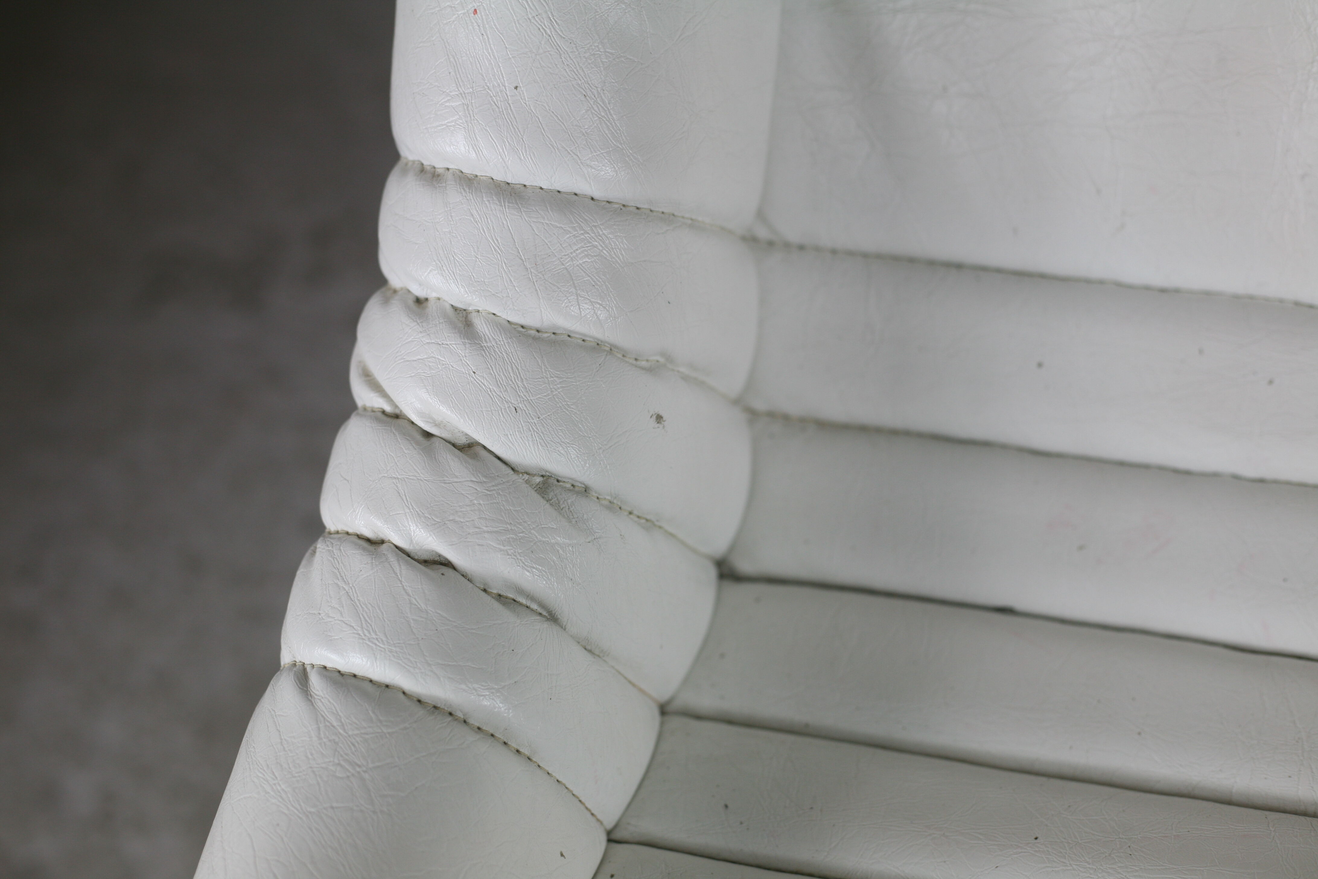 Armchair "Space Age", steel, fiberglass and imitation leather, France, circa 1970
