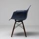 Indigo blue Charles Eames "PAW" armchair by Herman Miller, mid-century modern.