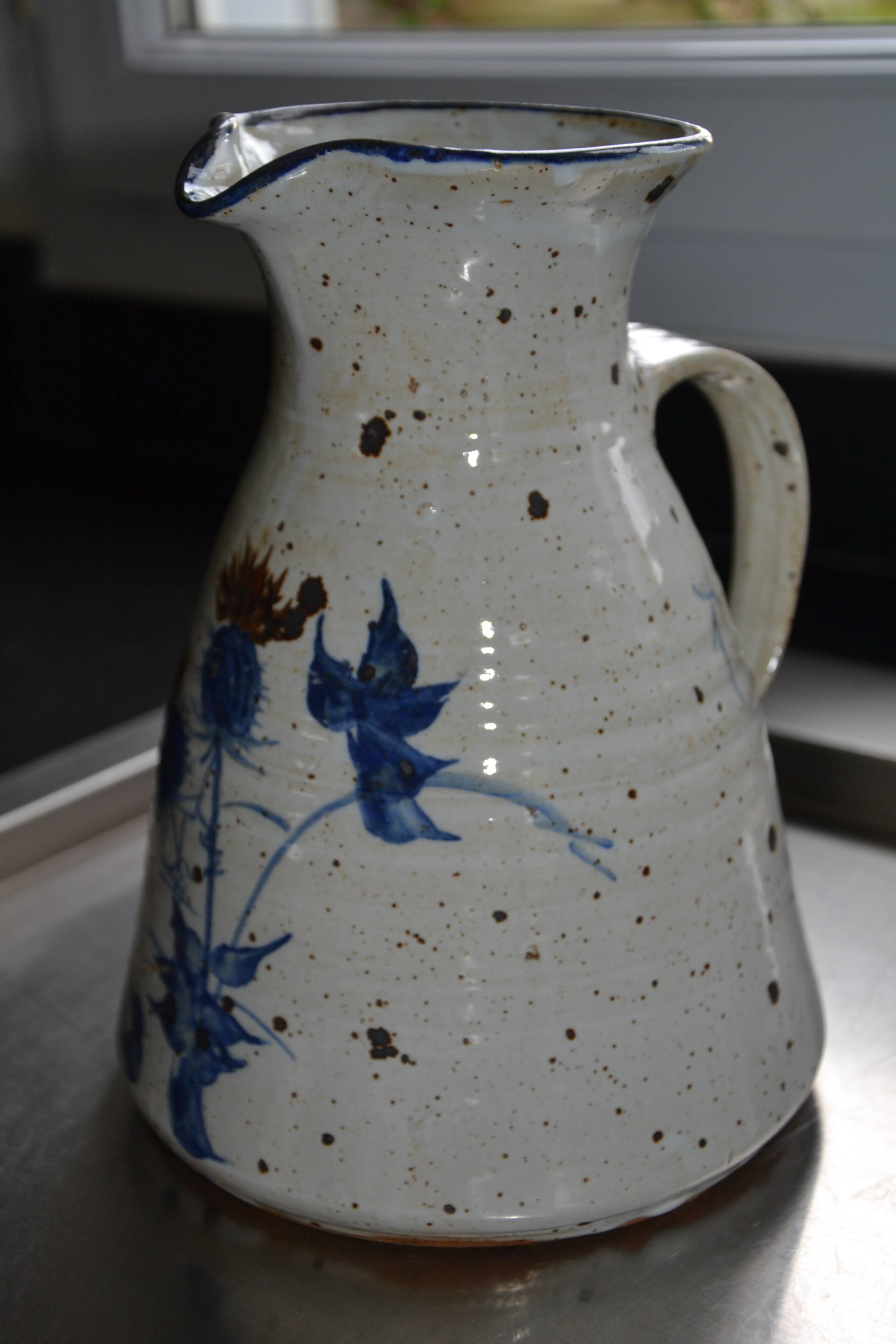 Large pyrite stoneware pitcher attributed to Guy Roland Marcy