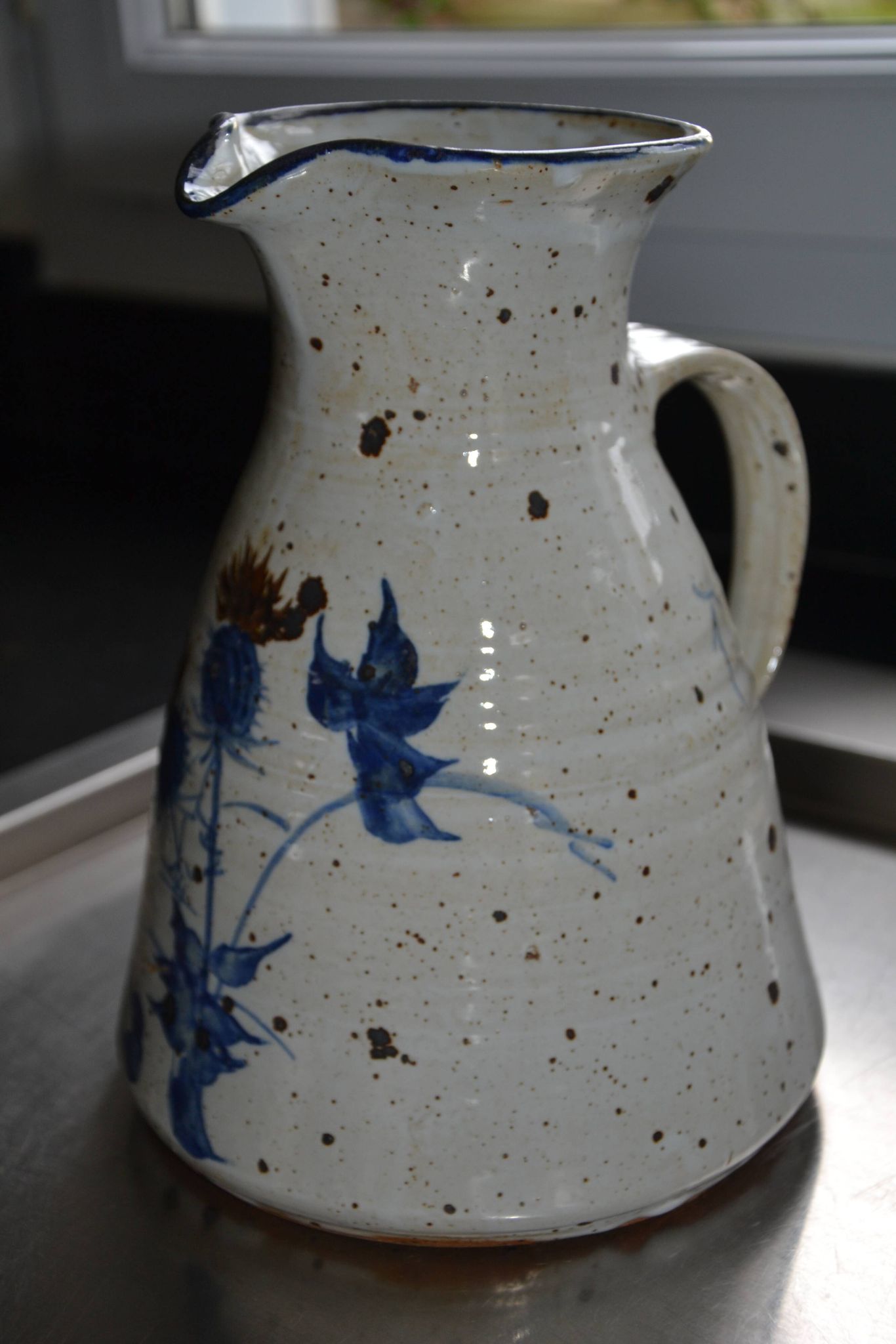 Large pyrite stoneware pitcher attributed to Guy Roland Marcy