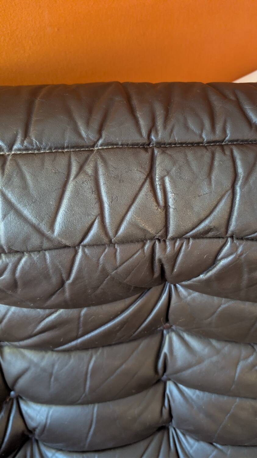 Pair of leather Gamba armchairs from the 1970s.