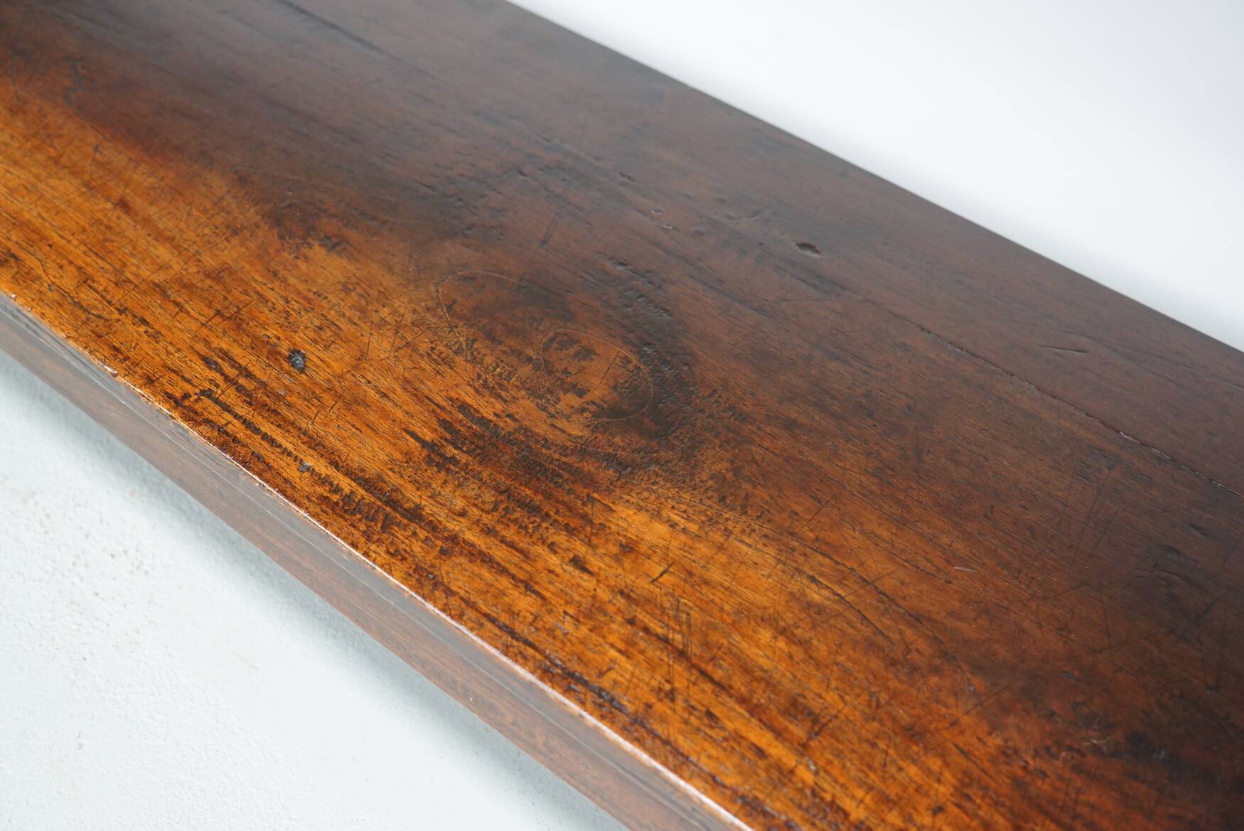 Table d'appoint rustique de style colonial néerlandais antique en teck/chêne